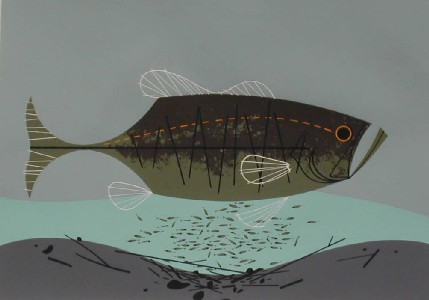 Largemouth Bass by Charley Harper