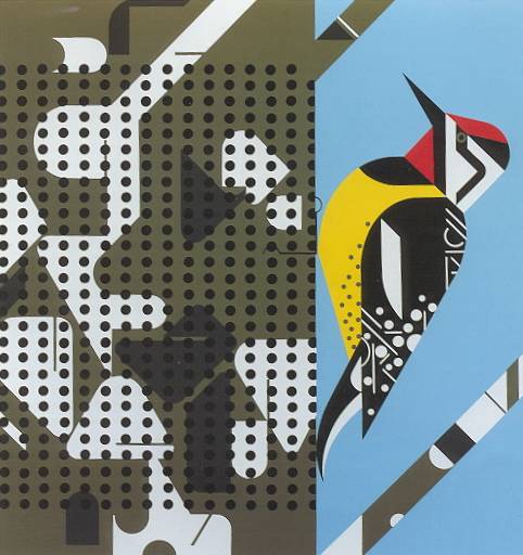 Savoring Sycamore (Yellow Bellied Sapsucker) by Charley Harper